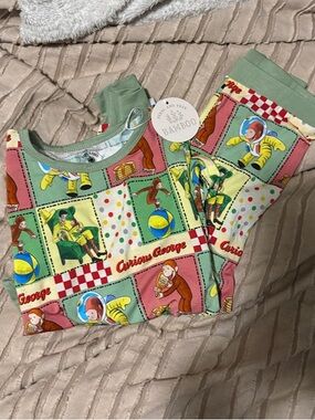 Curious George Bamboo Pajama Set - Green Multi